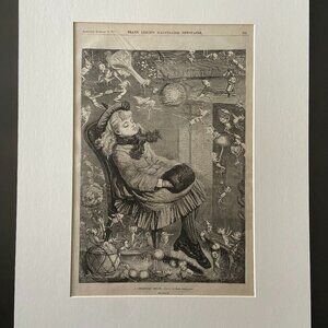 Kate Greenaway, Antique Woodcut Engraving, Fairies